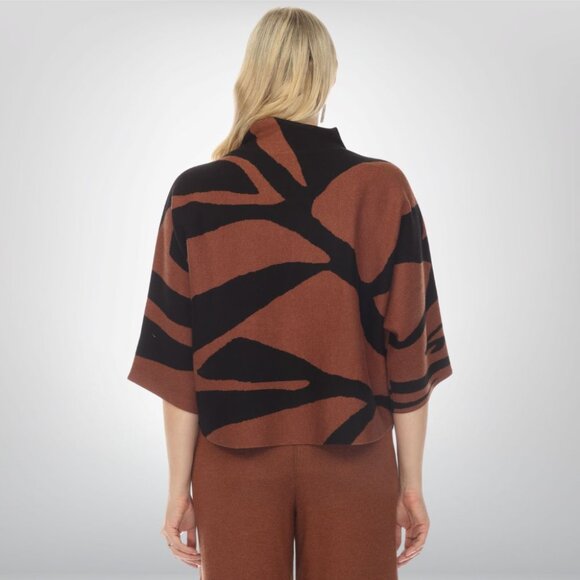 NEW Size S Joseph Ribkoff Black/Toffee Animal Print Knit Set - Picture 4 of 8